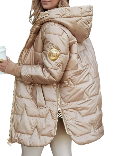 Eleganter Premium-Wintermantel mit Kapuze und Wattierung