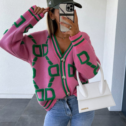 Strickcardigan mit V-Ausschnitt