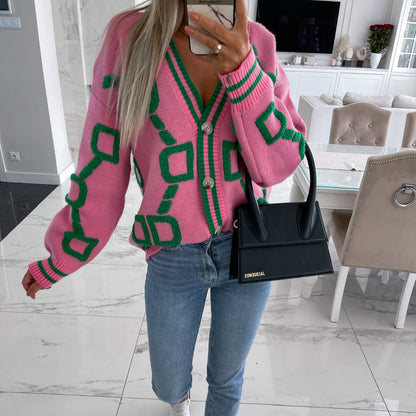 Strickcardigan mit V-Ausschnitt