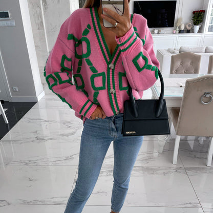 Strickcardigan mit V-Ausschnitt